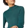imageAmazon Essentials Womens ClassicFit Lightweight Cable LongSleeve Mock Neck SweaterForest Green