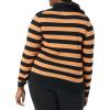 imageAmazon Essentials Womens ClassicFit Lightweight LongSleeve Turtleneck Sweater Available in Plus SizeBlack Camel Rugby Stripe