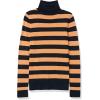 imageAmazon Essentials Womens ClassicFit Lightweight LongSleeve Turtleneck Sweater Available in Plus SizeBlack Camel Rugby Stripe