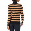 imageAmazon Essentials Womens ClassicFit Lightweight LongSleeve Turtleneck Sweater Available in Plus SizeBlack Camel Rugby Stripe