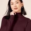 imageAmazon Essentials Womens ClassicFit Lightweight LongSleeve Turtleneck Sweater Available in Plus SizeBurgundy