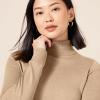 imageAmazon Essentials Womens ClassicFit Lightweight LongSleeve Turtleneck Sweater Available in Plus SizeCamel Heather