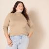 imageAmazon Essentials Womens ClassicFit Lightweight LongSleeve Turtleneck Sweater Available in Plus SizeCamel Heather