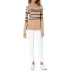 imageAmazon Essentials Womens ClassicFit Lightweight LongSleeve Turtleneck Sweater Available in Plus SizeCamel Navy Placed Stripe