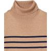 imageAmazon Essentials Womens ClassicFit Lightweight LongSleeve Turtleneck Sweater Available in Plus SizeCamel Navy Placed Stripe
