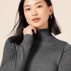 imageAmazon Essentials Womens ClassicFit Lightweight LongSleeve Turtleneck Sweater Available in Plus SizeCharcoal Heather