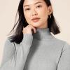 imageAmazon Essentials Womens ClassicFit Lightweight LongSleeve Turtleneck Sweater Available in Plus SizeLight Grey Heather