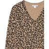 imageAmazon Essentials Womens ClassicFit Lightweight LongSleeve VNeck Sweater Available in Plus SizeCamel Leopard