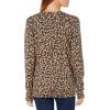 imageAmazon Essentials Womens ClassicFit Lightweight LongSleeve VNeck Sweater Available in Plus SizeCamel Leopard
