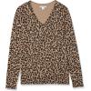 imageAmazon Essentials Womens ClassicFit Lightweight LongSleeve VNeck Sweater Available in Plus SizeCamel Leopard