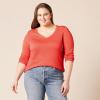 imageAmazon Essentials Womens ClassicFit Lightweight LongSleeve VNeck Sweater Available in Plus SizeCoral Pink