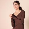 imageAmazon Essentials Womens ClassicFit Lightweight LongSleeve VNeck Sweater Available in Plus SizeDark Chestnut Brown Heather