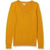imageAmazon Essentials Womens ClassicFit Lightweight LongSleeve VNeck Sweater Available in Plus SizeDark Golden Yellow