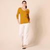 imageAmazon Essentials Womens ClassicFit Lightweight LongSleeve VNeck Sweater Available in Plus SizeDark Golden Yellow