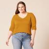 imageAmazon Essentials Womens ClassicFit Lightweight LongSleeve VNeck Sweater Available in Plus SizeDark Golden Yellow