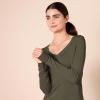 imageAmazon Essentials Womens ClassicFit Lightweight LongSleeve VNeck Sweater Available in Plus SizeDark Olive Heather