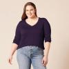 imageAmazon Essentials Womens ClassicFit Lightweight LongSleeve VNeck Sweater Available in Plus SizeDark Purple