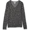 imageAmazon Essentials Womens ClassicFit Lightweight LongSleeve VNeck Sweater Available in Plus SizeGrey Heather Leopard Print