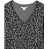imageAmazon Essentials Womens ClassicFit Lightweight LongSleeve VNeck Sweater Available in Plus SizeGrey Heather Leopard Print