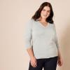 imageAmazon Essentials Womens ClassicFit Lightweight LongSleeve VNeck Sweater Available in Plus SizeLight Grey Heather