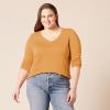 imageAmazon Essentials Womens ClassicFit Lightweight LongSleeve VNeck Sweater Available in Plus SizeMustard Heather