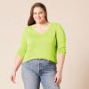 imageAmazon Essentials Womens ClassicFit Lightweight LongSleeve VNeck Sweater Available in Plus SizeNeon Yellow