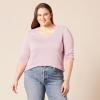 imageAmazon Essentials Womens ClassicFit Lightweight LongSleeve VNeck Sweater Available in Plus SizePale Pink