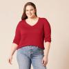 imageAmazon Essentials Womens ClassicFit Lightweight LongSleeve VNeck Sweater Available in Plus SizeRed