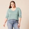 imageAmazon Essentials Womens ClassicFit Lightweight LongSleeve VNeck Sweater Available in Plus SizeSage Green Heather