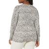 imageAmazon Essentials Womens ClassicFit Lightweight LongSleeve VNeck Sweater Available in Plus SizeWhite Cheetah