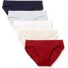 imageAmazon Essentials Womens Cotton Bikini Brief Underwear Available in Plus Size MultipacksDitsy FloralDotsMulticolorStripe
