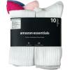 imageAmazon Essentials Womens Cotton Crew Socks Lightly Cushioned 10 PairsWhite