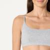 imageAmazon Essentials Womens Cotton Jersey Pull on Scoop Bralette Pack of 2BlackGrey Heather