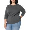 imageAmazon Essentials Womens Crewneck Sweater 100 Cotton Plus Size AvailableCharcoal Heather