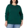 imageAmazon Essentials Womens Crewneck Sweater 100 Cotton Plus Size AvailableDark Green