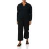imageAmazon Essentials Womens Fine Gauge Stretch Polo Ribbed Cardigan Previously Daily RitualBlack