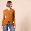 imageAmazon Essentials Womens Fine Gauge Stretch Polo Ribbed Cardigan Previously Daily RitualDark Caramel