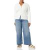 imageAmazon Essentials Womens Fine Gauge Stretch Polo Ribbed Cardigan Previously Daily RitualIvory