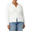 imageAmazon Essentials Womens Fine Gauge Stretch Polo Ribbed Cardigan Previously Daily RitualIvory