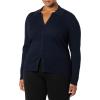 imageAmazon Essentials Womens Fine Gauge Stretch Polo Ribbed Cardigan Previously Daily RitualNavy