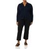 imageAmazon Essentials Womens Fine Gauge Stretch Polo Ribbed Cardigan Previously Daily RitualNavy