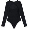 imageAmazon Essentials Womens Fine Rib Long Sleeve Cutout Bodysuit Previously Daily RitualBlack