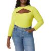 imageAmazon Essentials Womens Fine Rib Long Sleeve Cutout Bodysuit Previously Daily RitualBright Olive Green