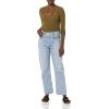 imageAmazon Essentials Womens Fine Rib Long Sleeve Cutout Bodysuit Previously Daily RitualDark Green
