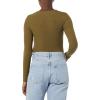imageAmazon Essentials Womens Fine Rib Long Sleeve Cutout Bodysuit Previously Daily RitualDark Green