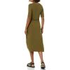 imageAmazon Essentials Womens Fine Rib Side CutOut Dress Previously Daily RitualDark Olive