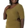 imageAmazon Essentials Womens Fine Rib Side CutOut Dress Previously Daily RitualDark Olive