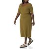 imageAmazon Essentials Womens Fine Rib Side CutOut Dress Previously Daily RitualDark Olive