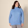 imageAmazon Essentials Womens Fisherman Cable Turtleneck Sweater Available in Plus SizeBlue