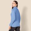 imageAmazon Essentials Womens Fisherman Cable Turtleneck Sweater Available in Plus SizeBlue